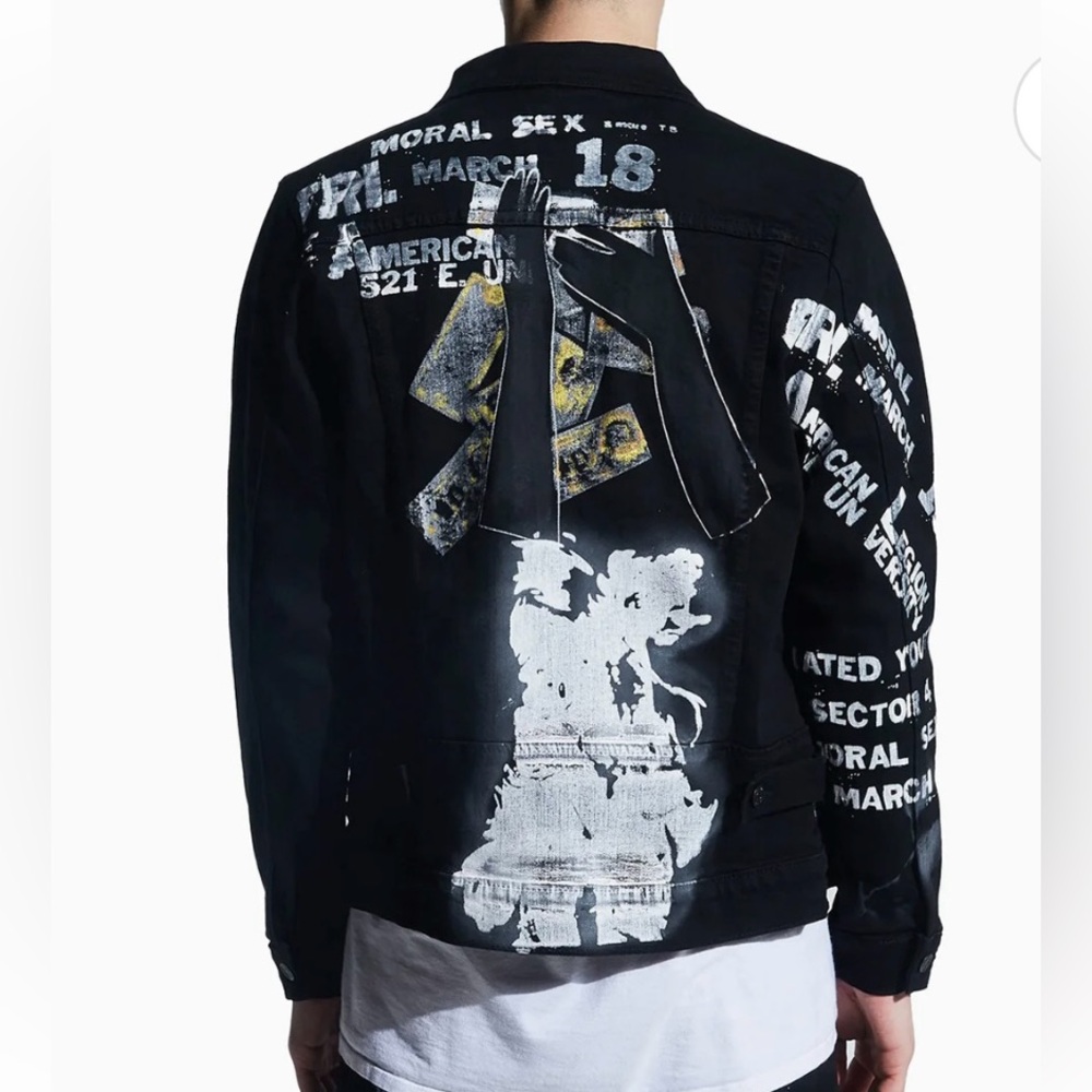 Embellish NY Airbrushed Men’s Riot Denim Jacket 3XL New